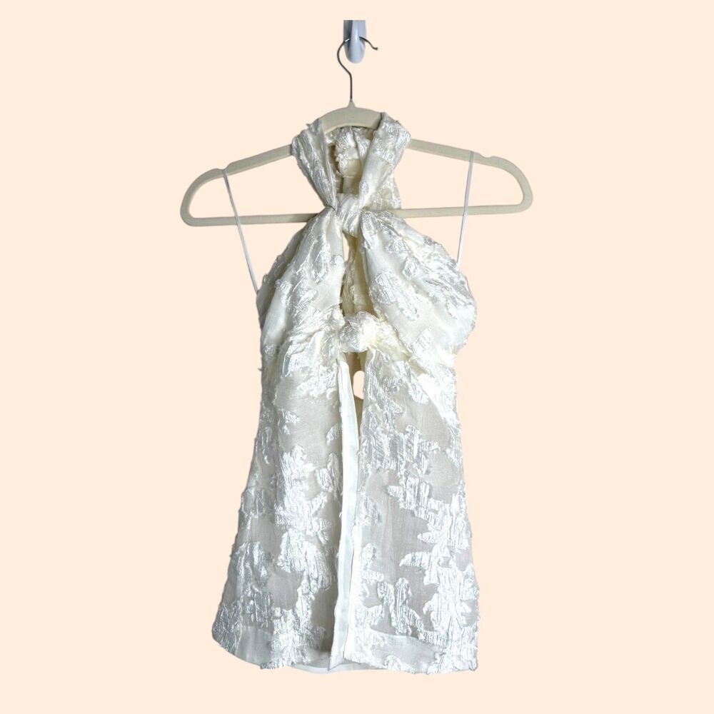Cult Gaia White Floral Halter Top - Picture 2 of 6